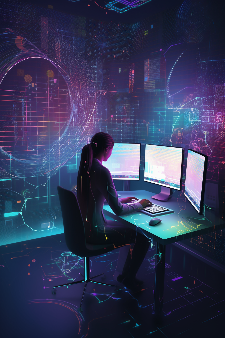 Late-night hackathon coding